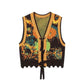 Knitted Sunflower Lace Up Vest Jacket