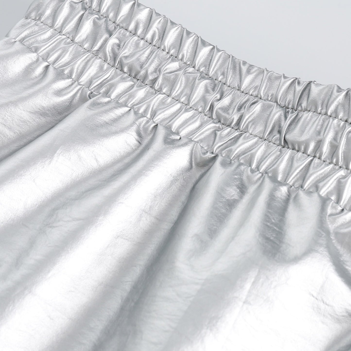 Silver Sheen Zip Skirt