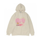 Dual Match Print Hoodie | Beige Trendy Hoodies & Sweatshirts