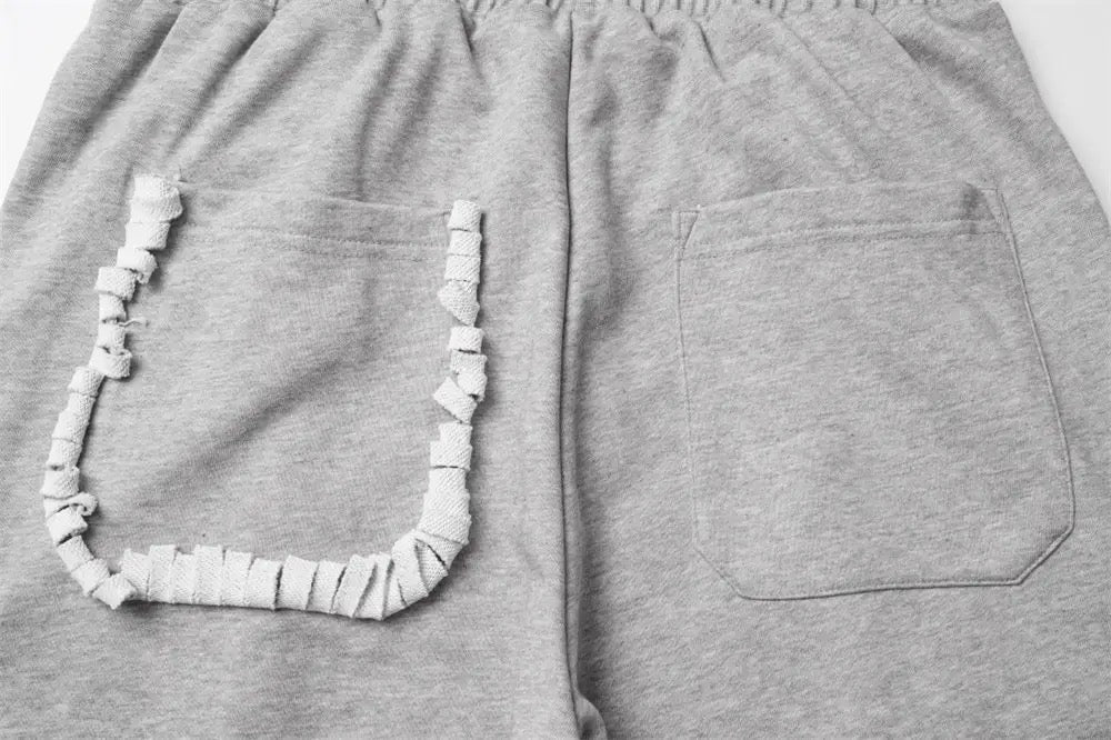 Spliced Button Patchwork Pants | Unisex Straight Leg Sweatpants | h0neybear