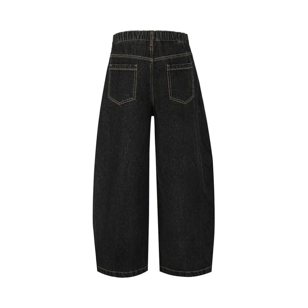 Flared Pocket Barrel Jean Pants