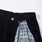 Plaid Hankie Wide-Leg Pants - h0neybear streetwear aka honeybear clothing