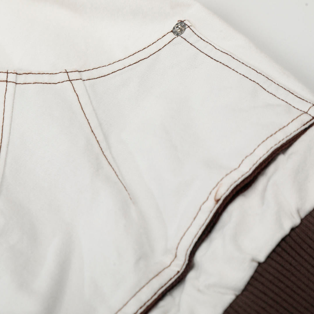 Ivory Contrast Stitch Utility Jacket