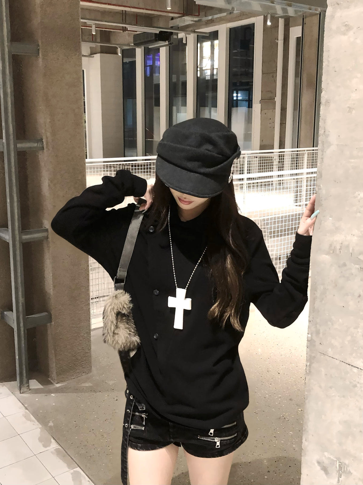 Asymmetric Funnel Long Sleeve