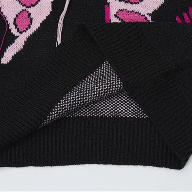 Vivid Pink Flutter Knit Sweater