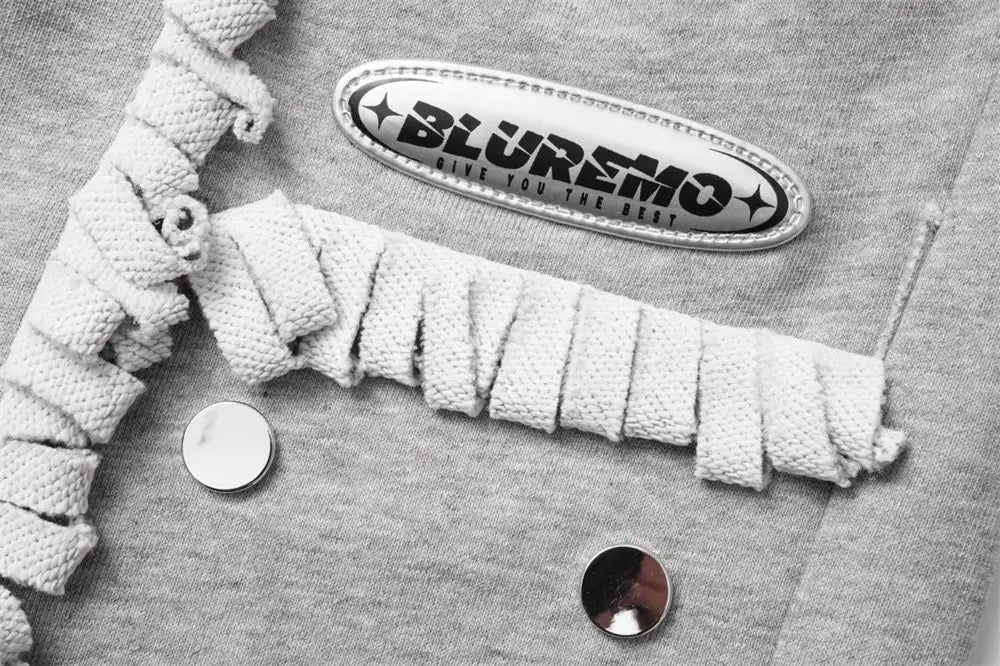 Spliced Button Patchwork Pants | Unisex Straight Leg Sweatpants | h0neybear