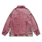 Crimson Tribal Denim Jacket - h0neybear