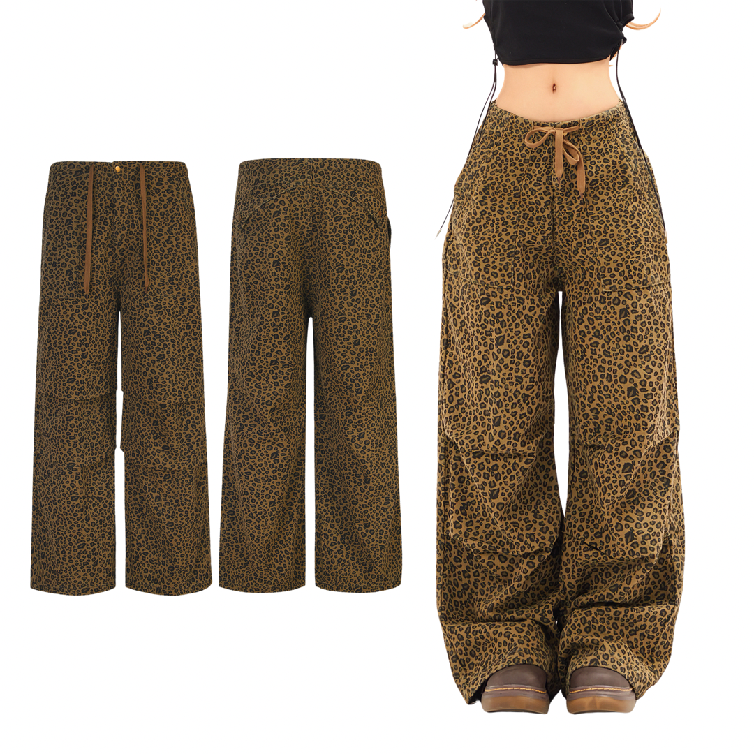 Leopard Print Wide Leg Pants