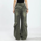 RetroPatch Denim Pants | Wide Leg Jeans for Men and Women