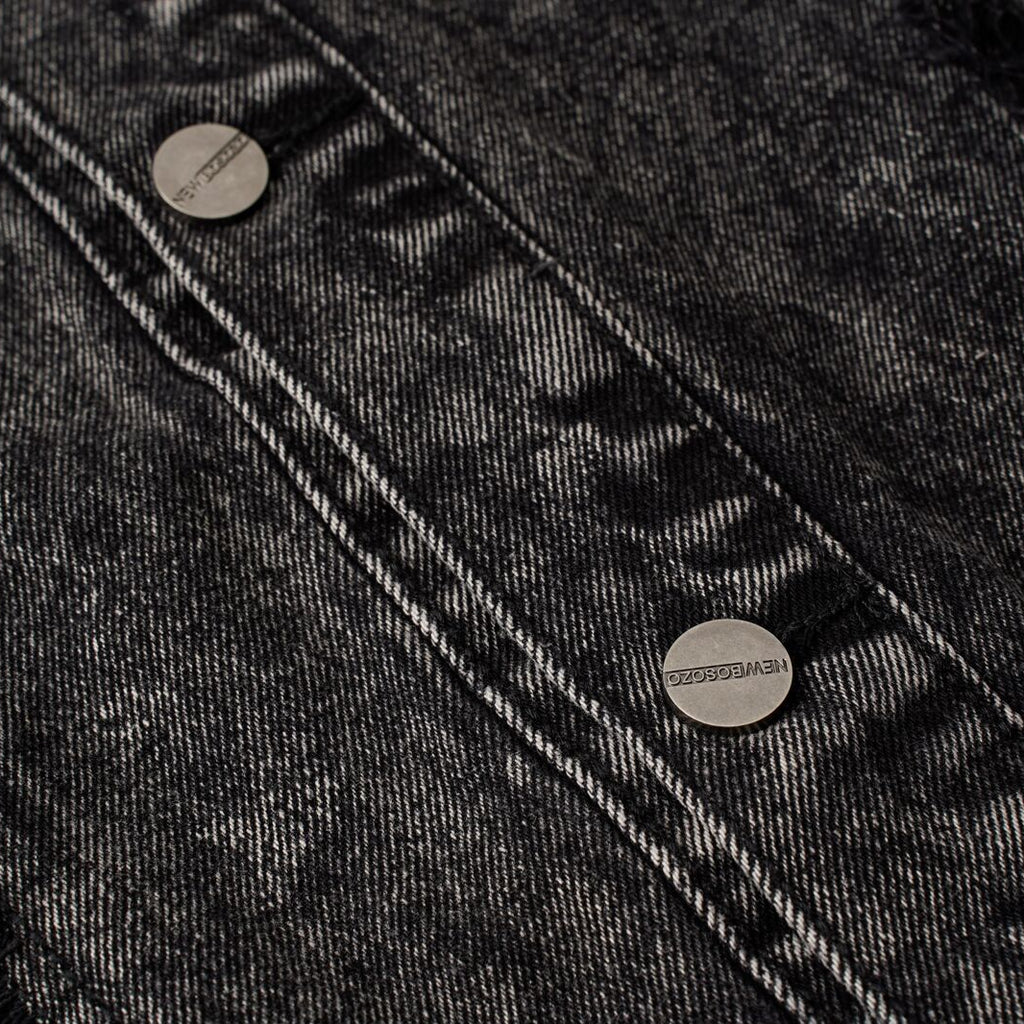 Frayed Panel Denim Vest
