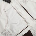 Ivory Contrast Stitch Utility Jacket