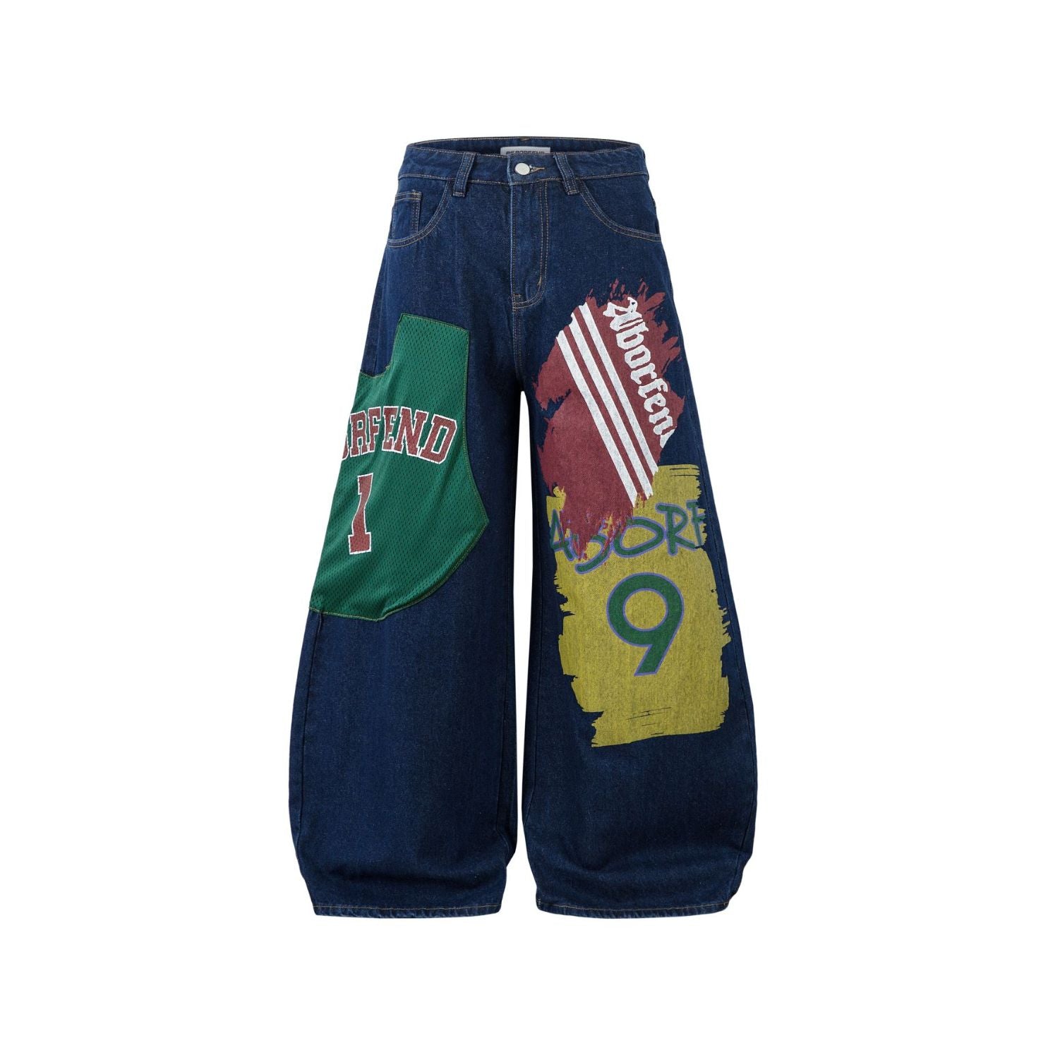 Jersey Patch Baggy Barrel Jeans - honeybear