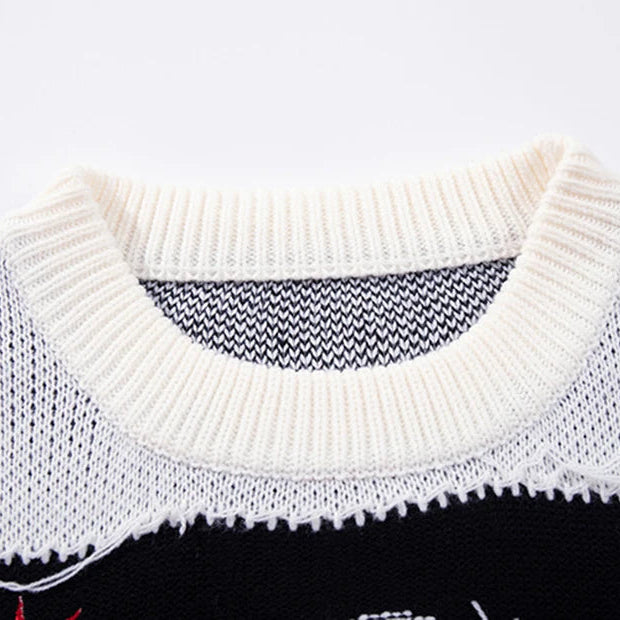 Crimson Stitch Void Sweater