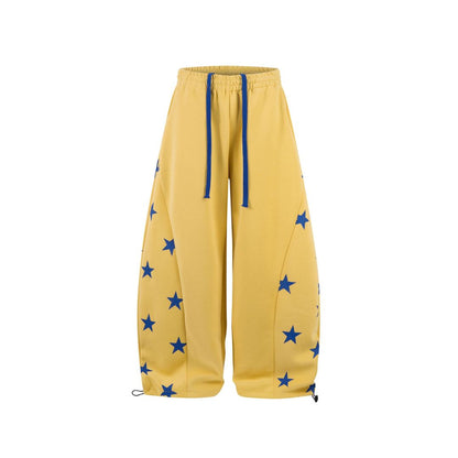 Star Print Barrel Sweatpants
