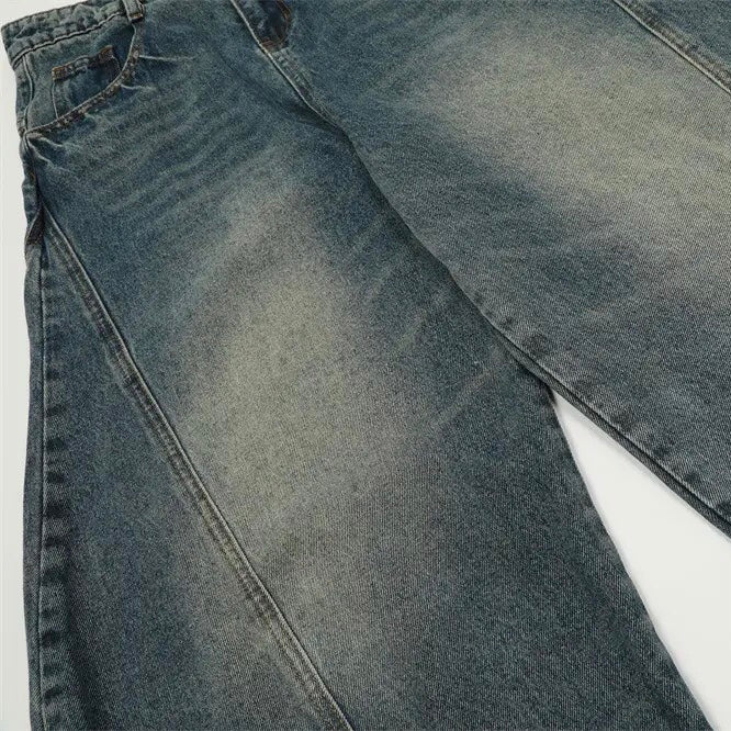 Spliced Line Barrel Jean Pants