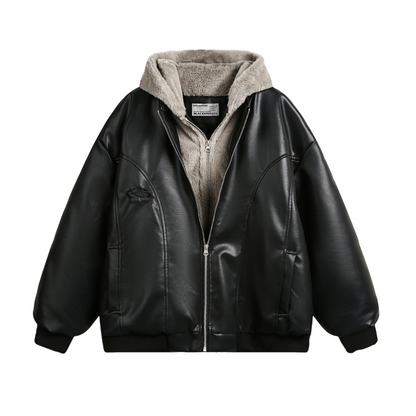 Stealth Leather Two-Layer Jacket