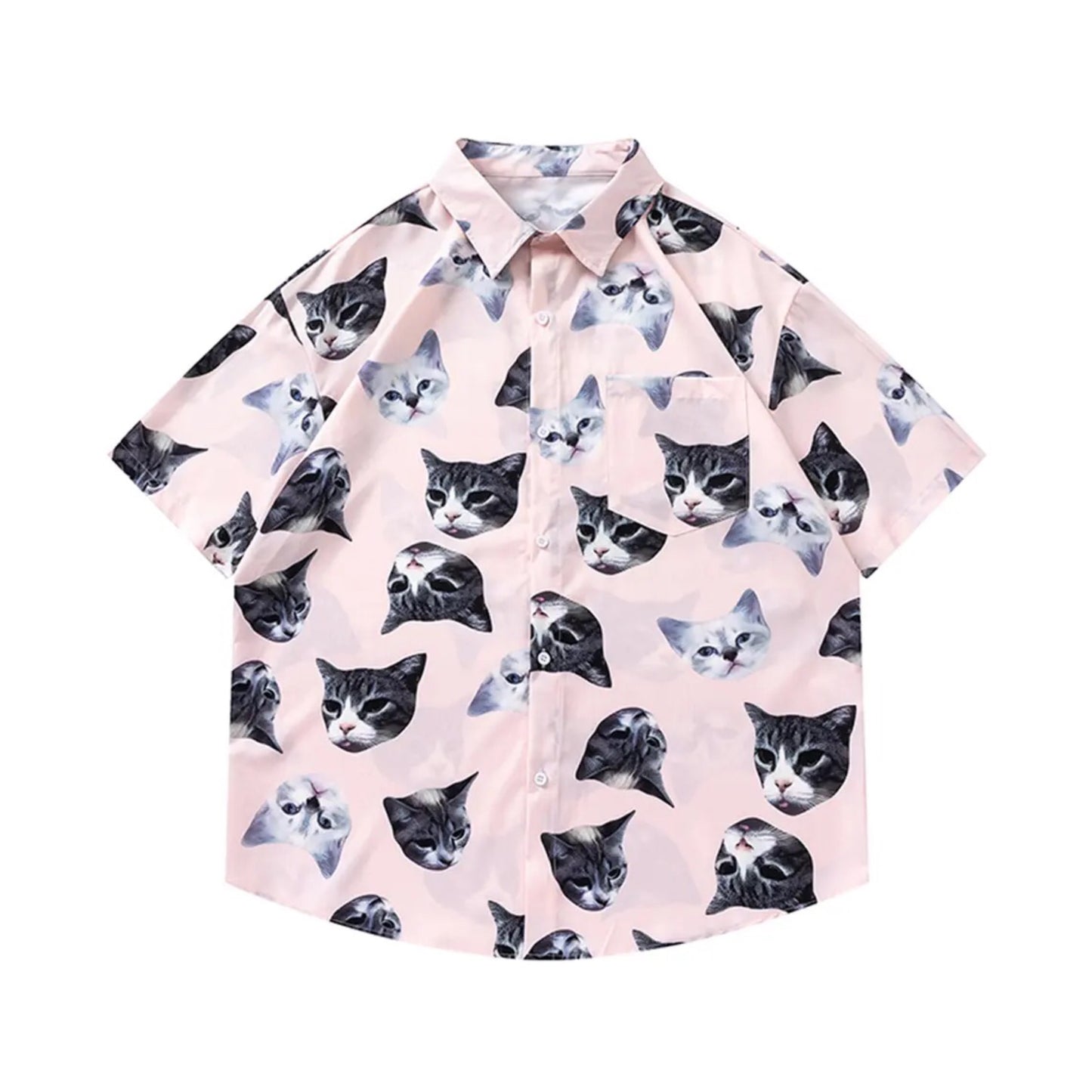 Cat Face Print Shirt