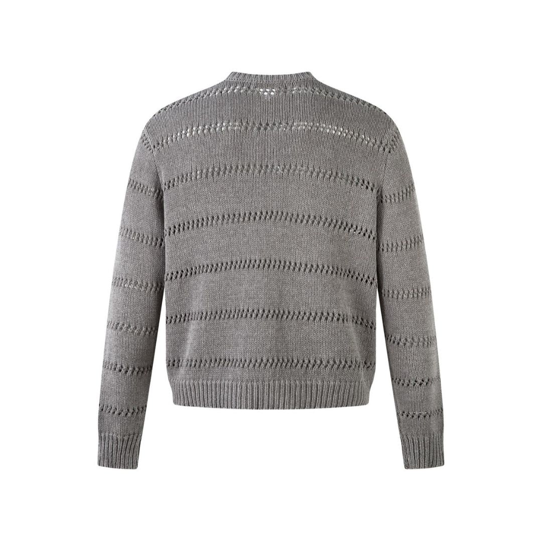 Open Knit Button Cardigan Sweater