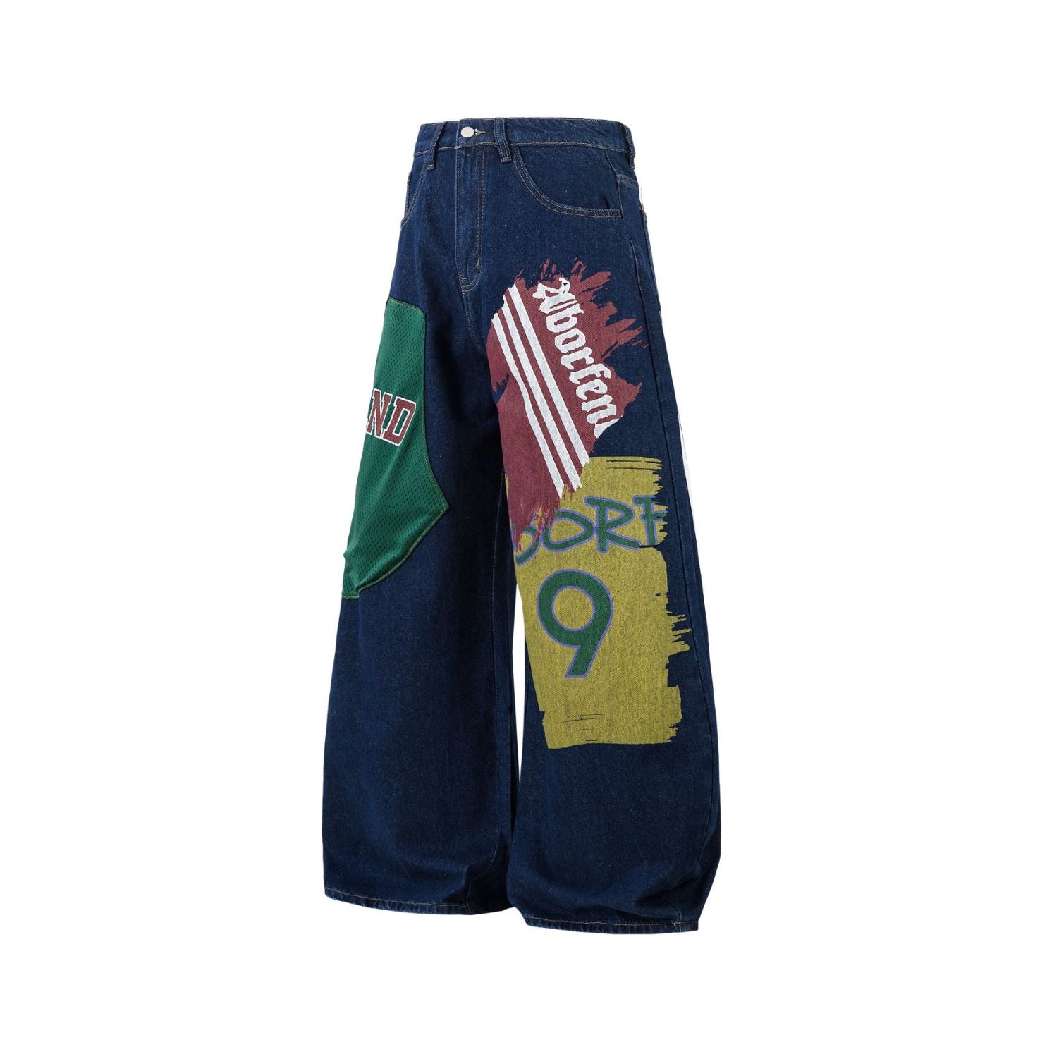 Jersey Patch Baggy Barrel Jeans - honeybear