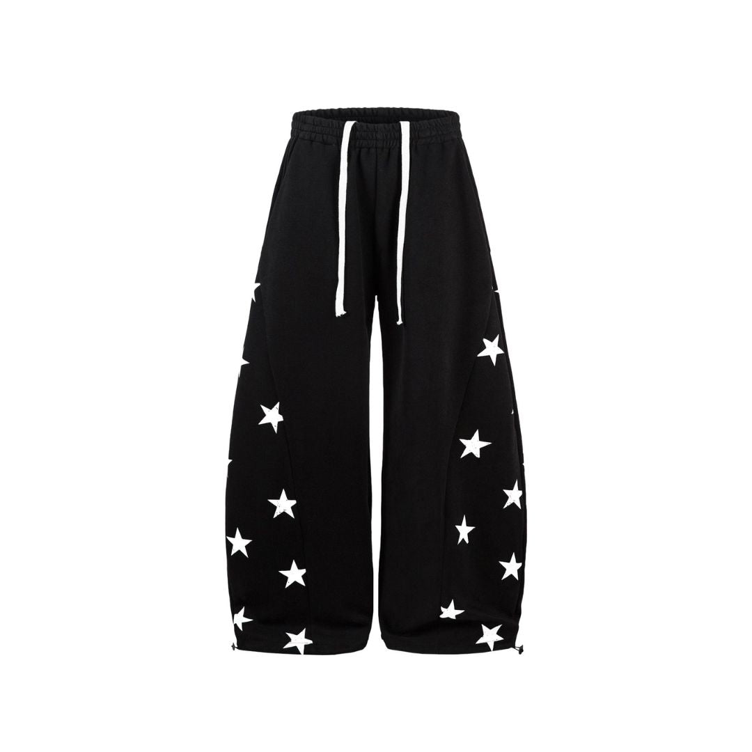Star Print Barrel Sweatpants