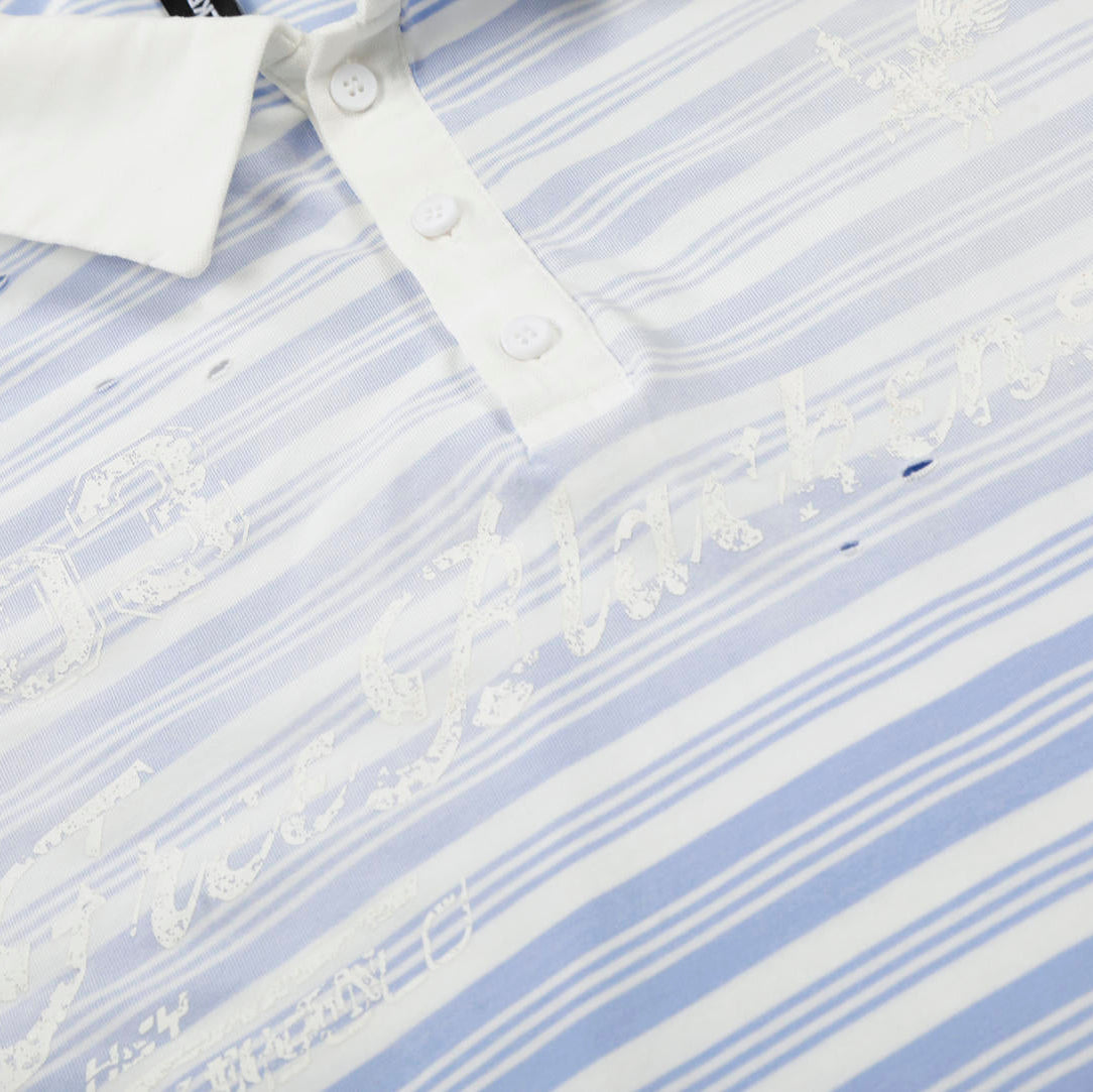 Coastline Stripe Long Sleeve Polo