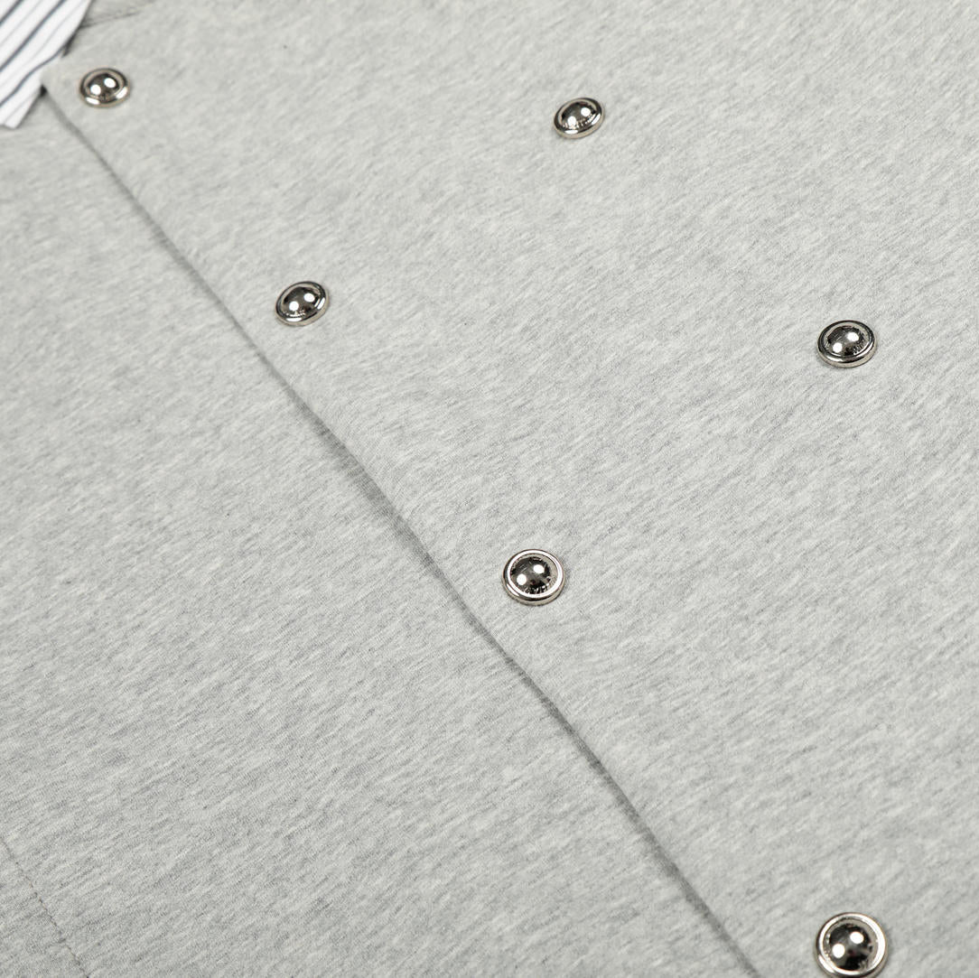 DualLayer Striped Collar Jacket