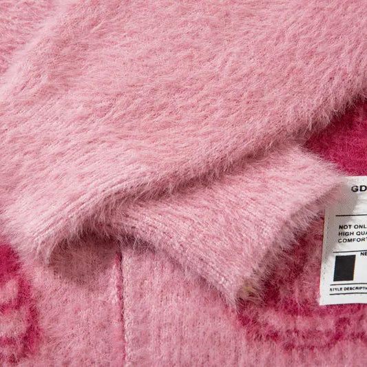 Bubblegum Grunge Full Zip Sweater Jacket