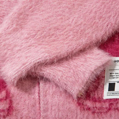 Bubblegum Grunge Full Zip Sweater Jacket