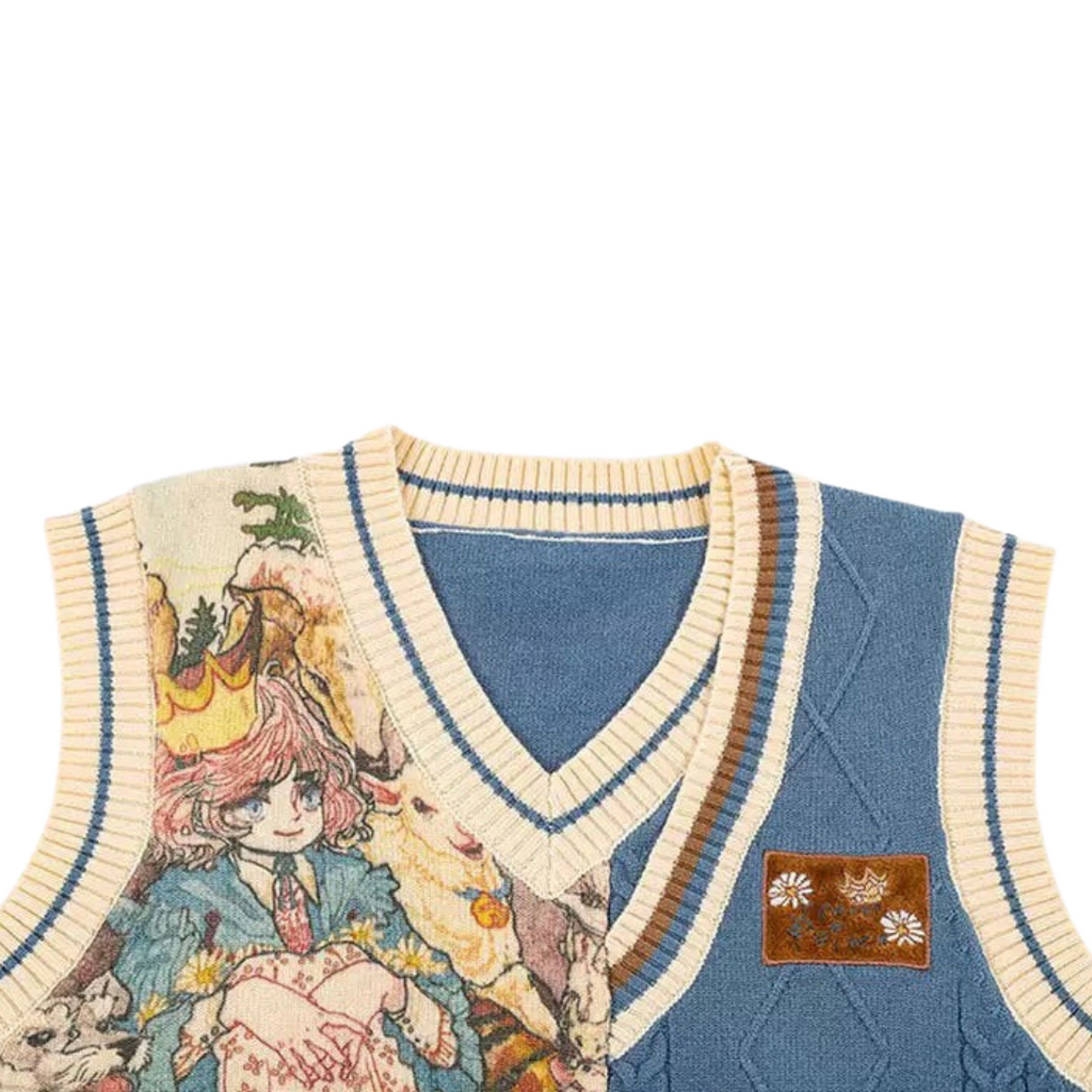 Close up shot Vintage aesthetic twist vest by h0neybear aka honeybear