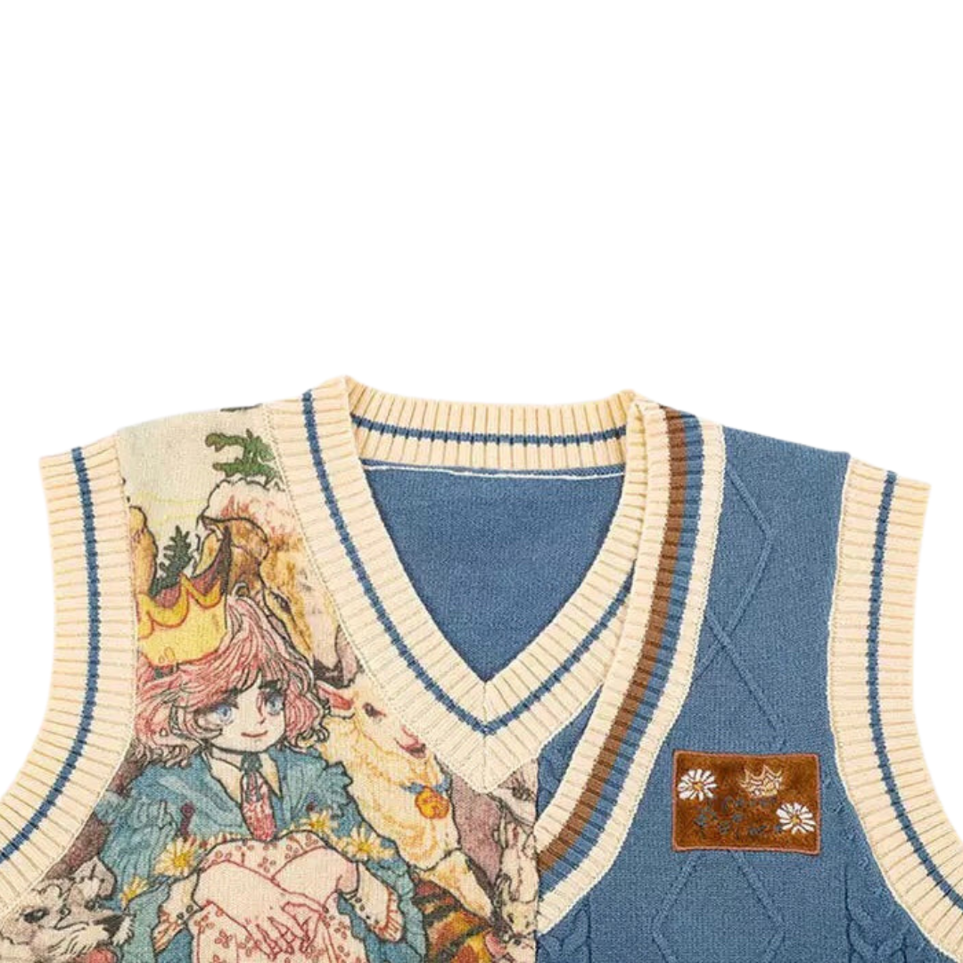 Close up shot Vintage aesthetic twist vest by h0neybear aka honeybear