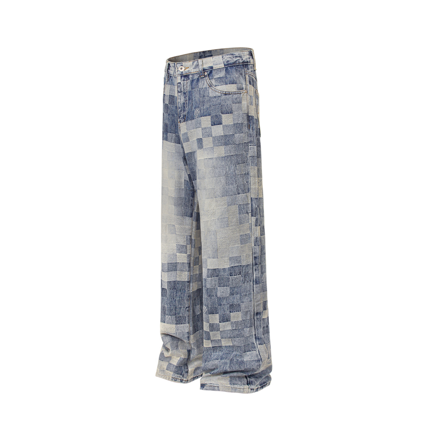 Pixel Pattern Denim Pants