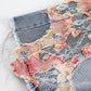 Lace Patchwork Denim Shorts