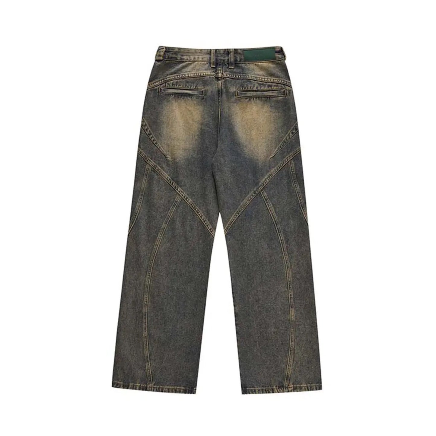 Rustic Patchwork Denim Pants