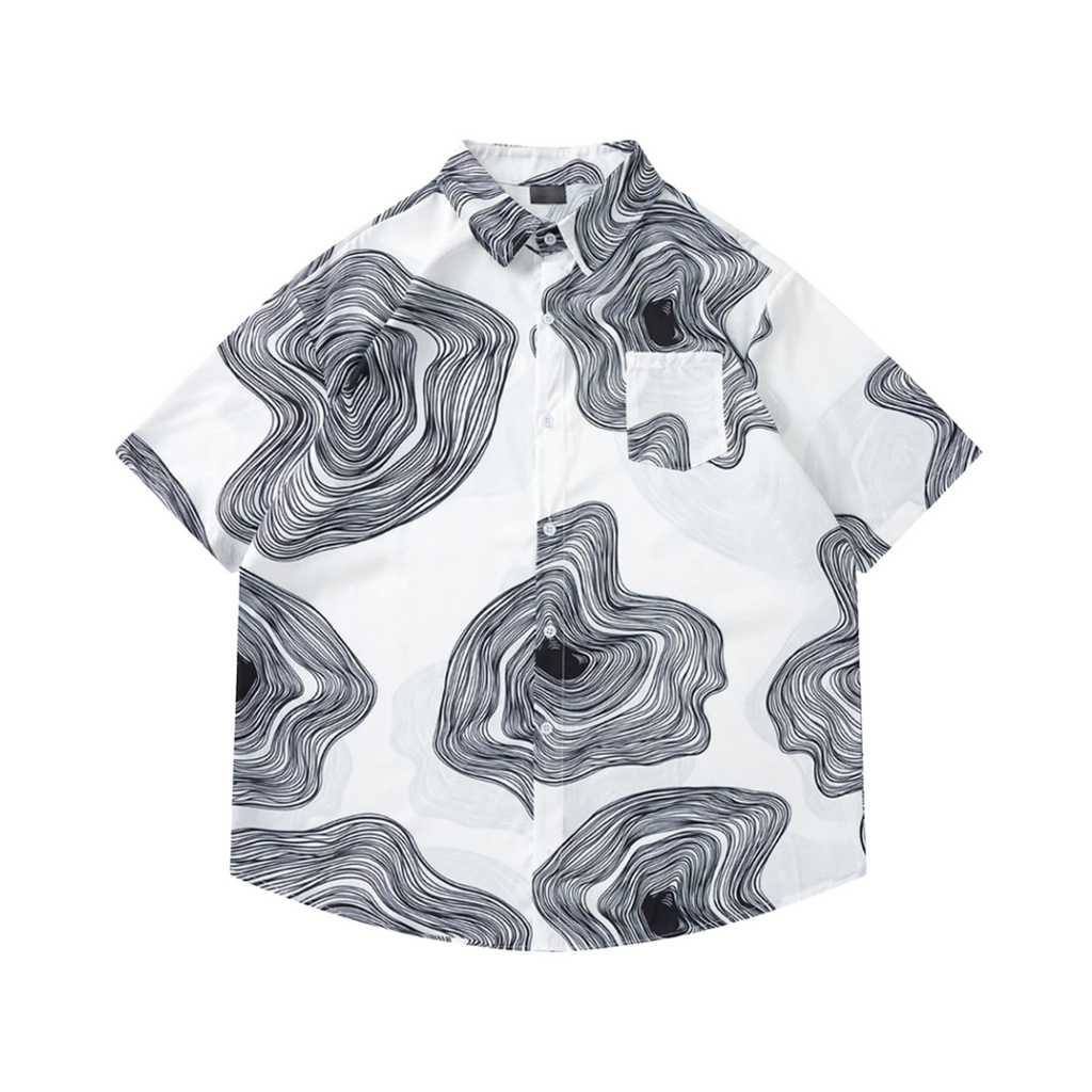 Abstract Swirl Button-Down Shirt - h0neybear