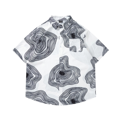 Abstract Swirl Button-Down Shirt - h0neybear