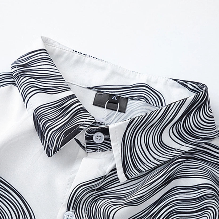 Abstract Swirl Button-Down Shirt - h0neybear