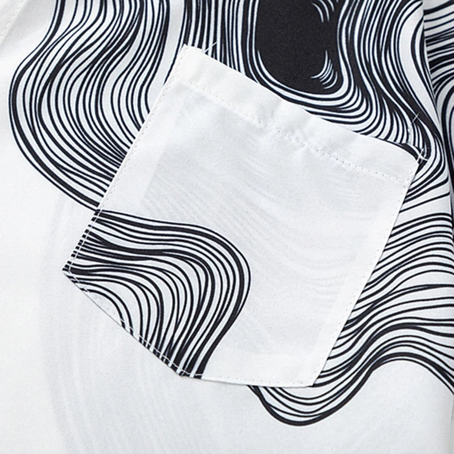 Abstract Swirl Button-Down Shirt - h0neybear