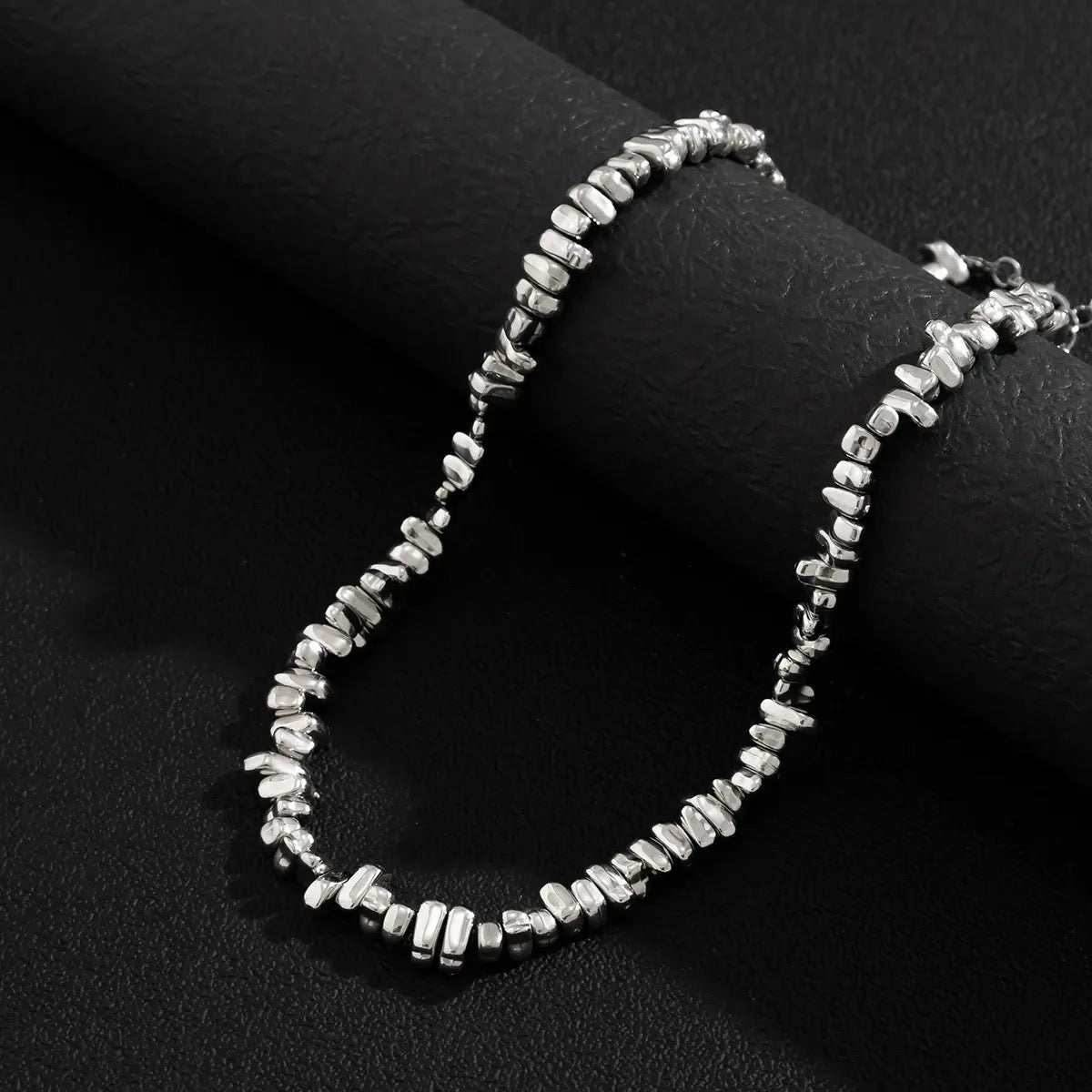 Silver Stone Beaded Necklace