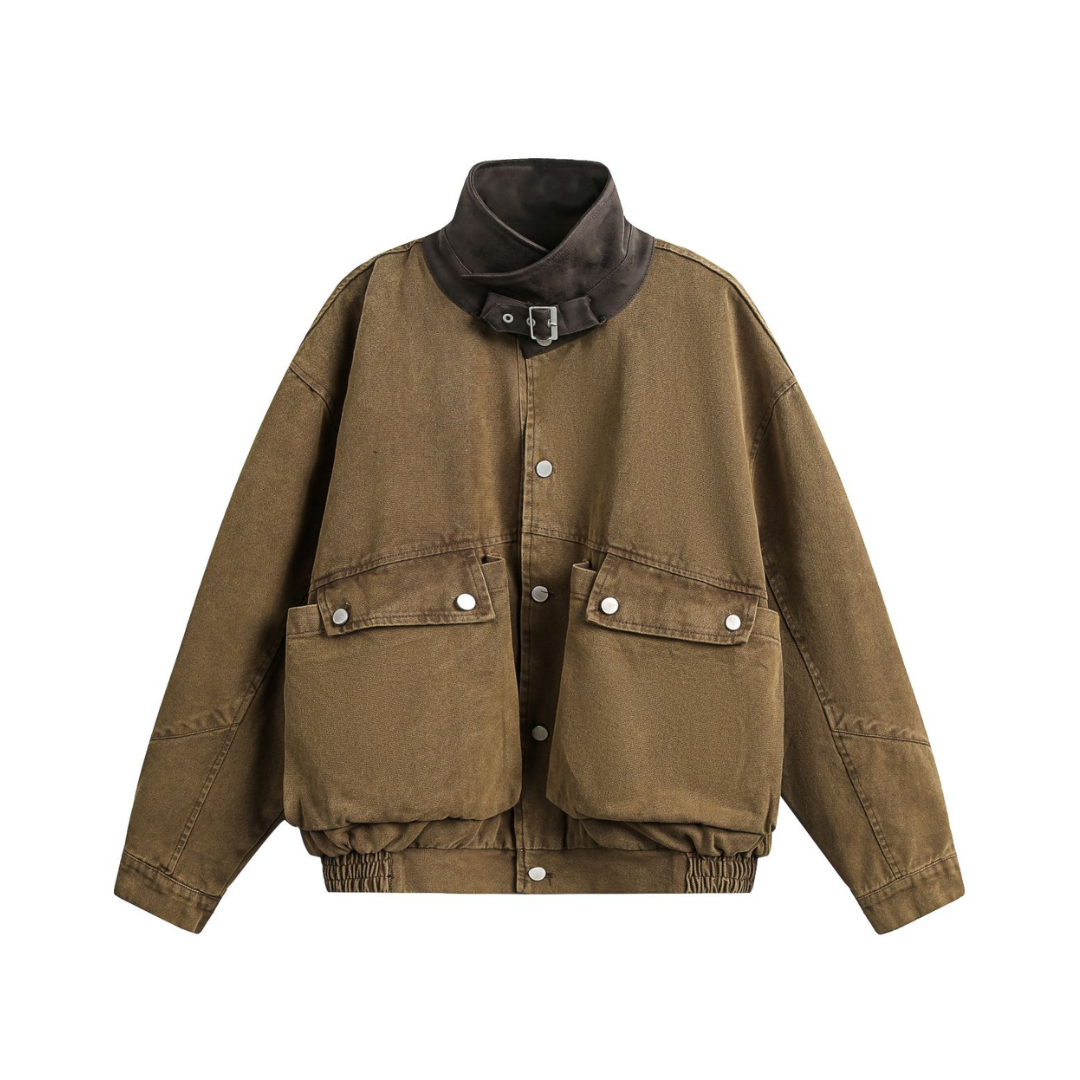 Buckle Collar Utility Jacket from h0neybear ka honeybear clothing