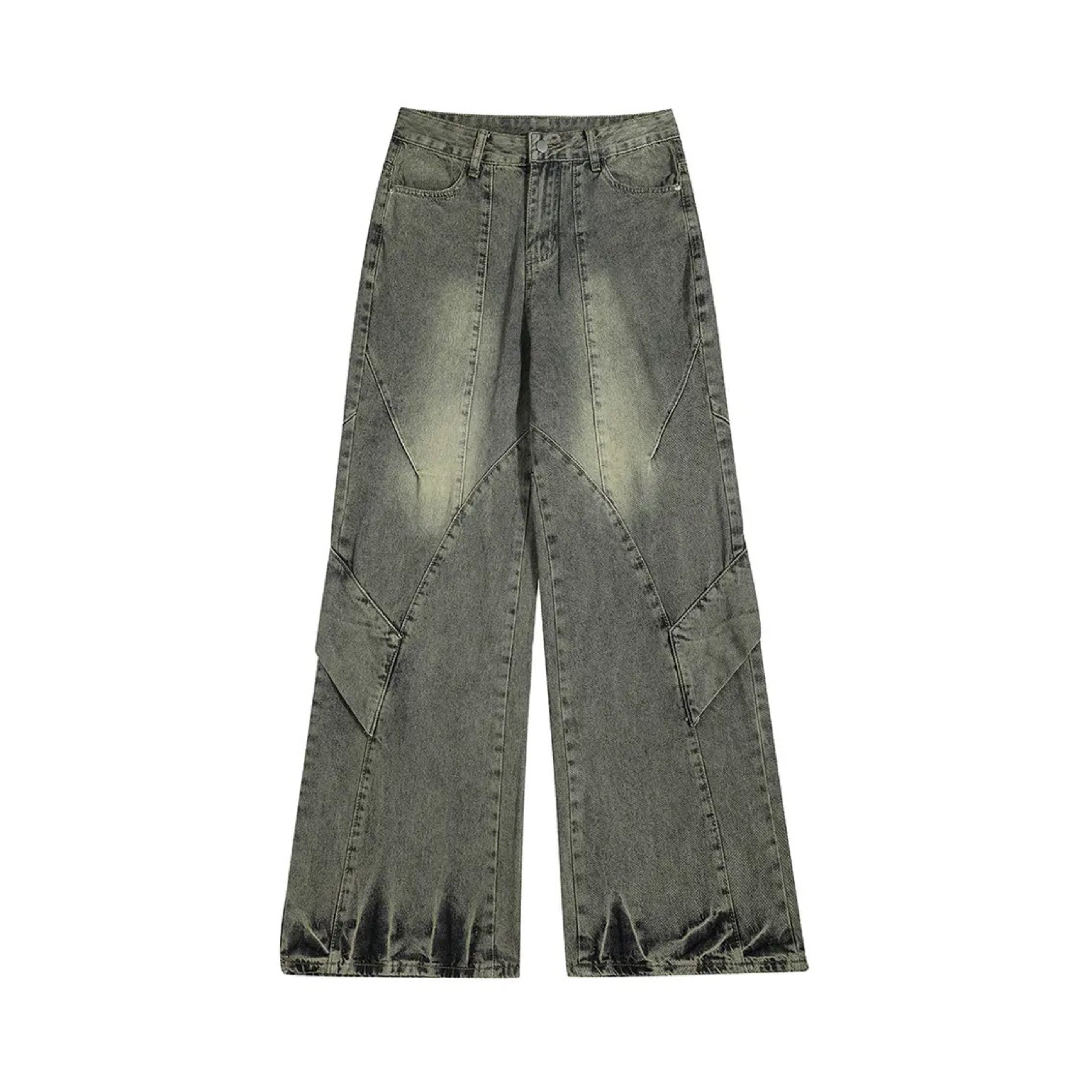 RetroPatch Denim Pants | Wide Leg Jeans for Men and Women