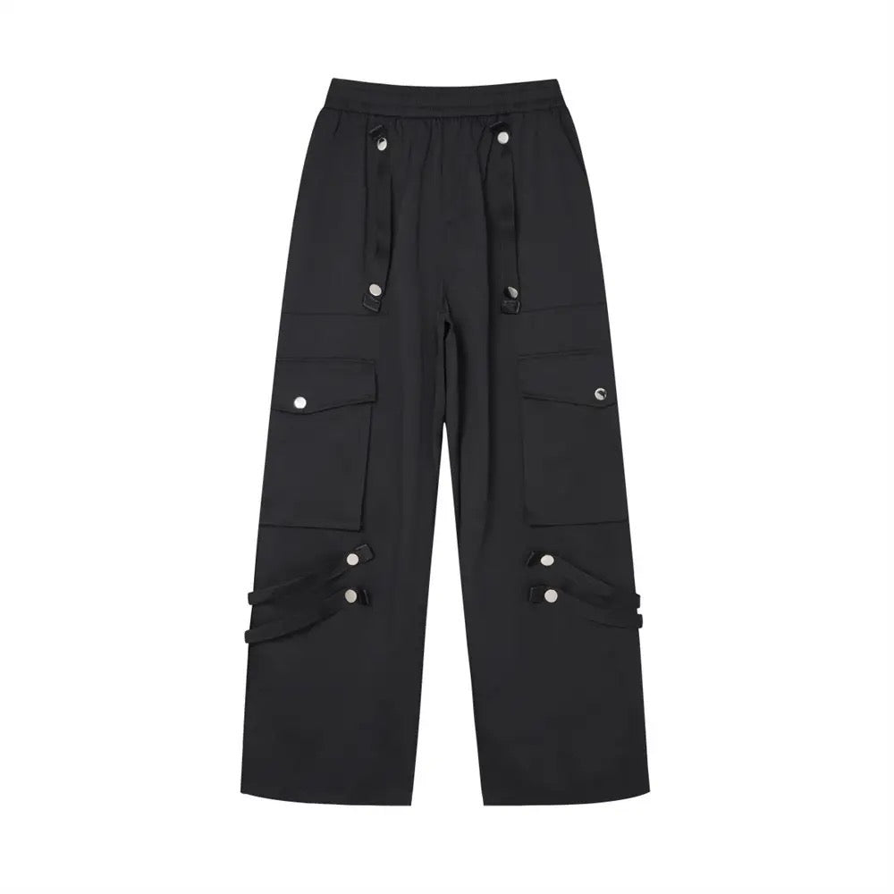 Striped Ribbon Cargo Pants
