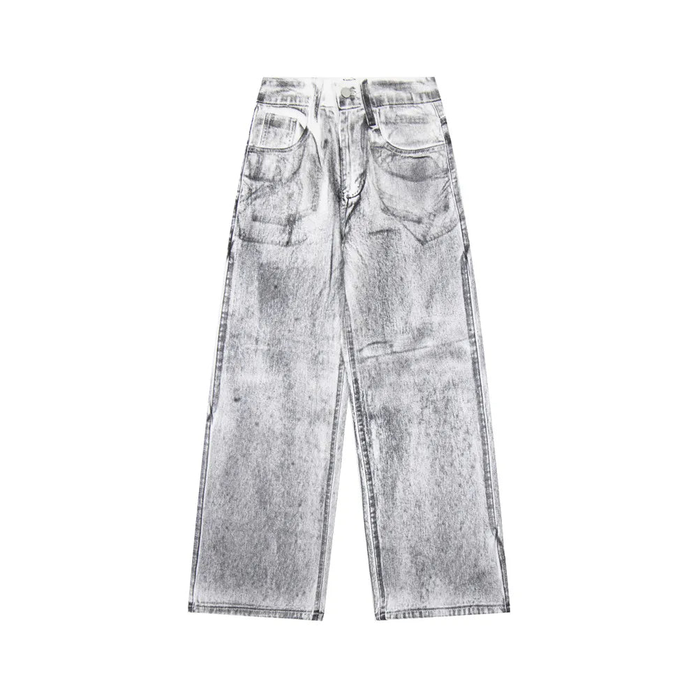 Cloud Wash Denim Pants - honeybear streetwear jeans