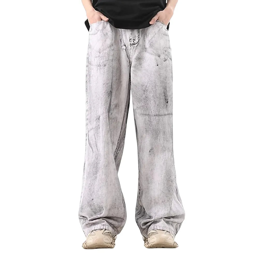 Cloud Wash Denim Pants - honeybear streetwear jeans