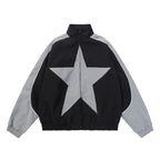 Star Pattern Zipper Jacket - h0neybear streetwear aka honeybear