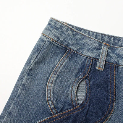 Stitched Elegance Denim Pants