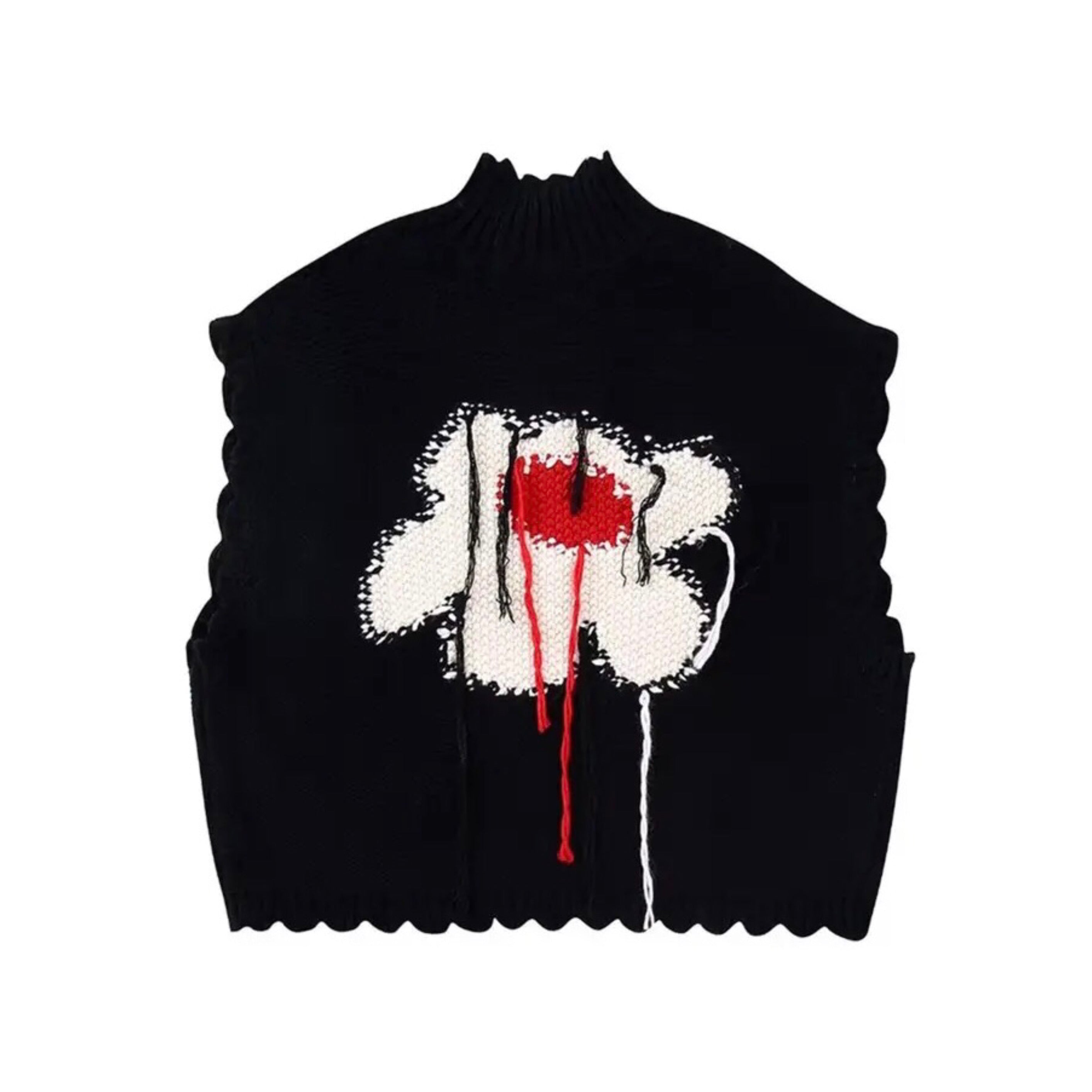 Red Heart Flower Knitted Vest | Crochet Vest Top | h0neybear