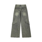 RetroPatch Denim Pants | Wide Leg Jeans for Men and Women