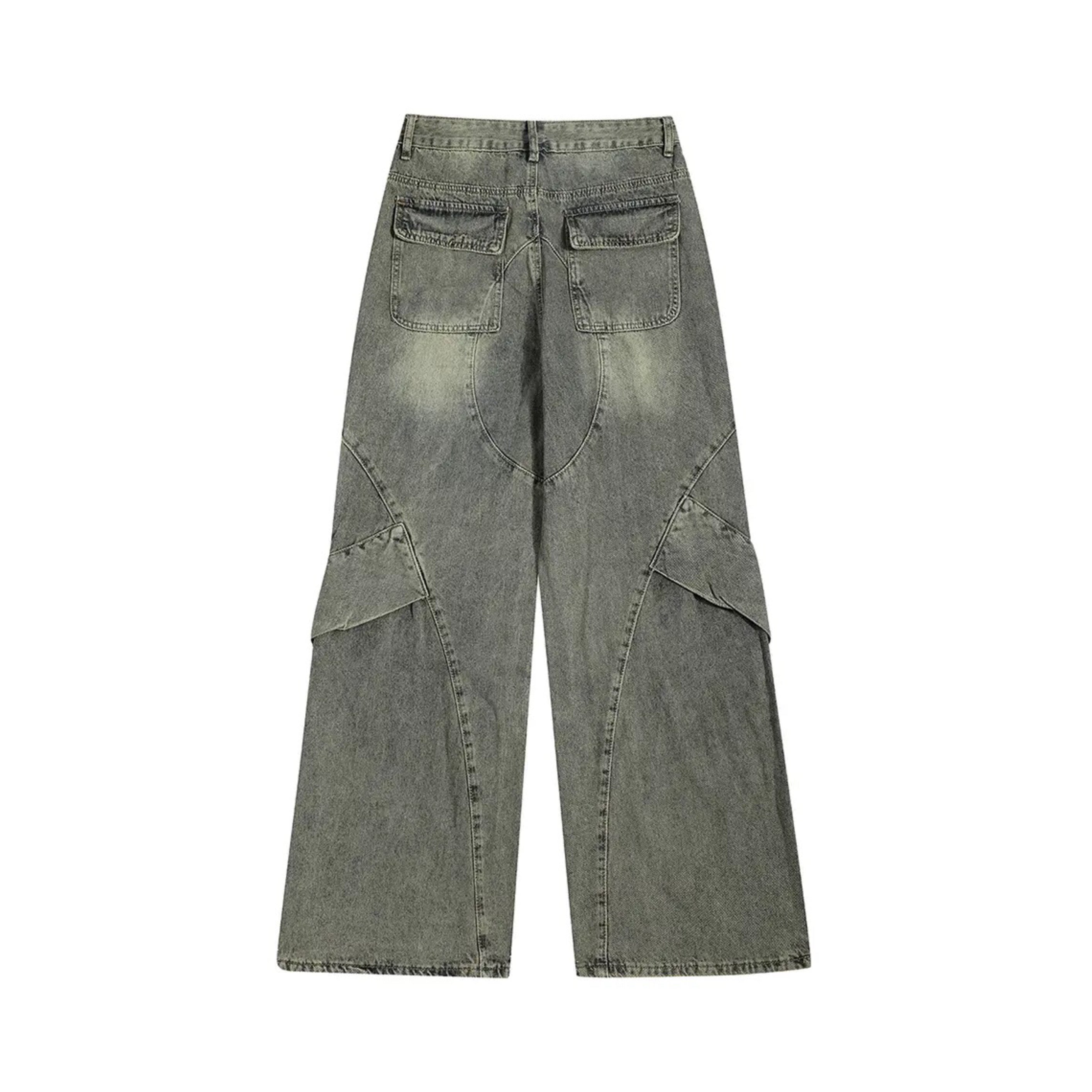 RetroPatch Denim Pants | Wide Leg Jeans for Men and Women