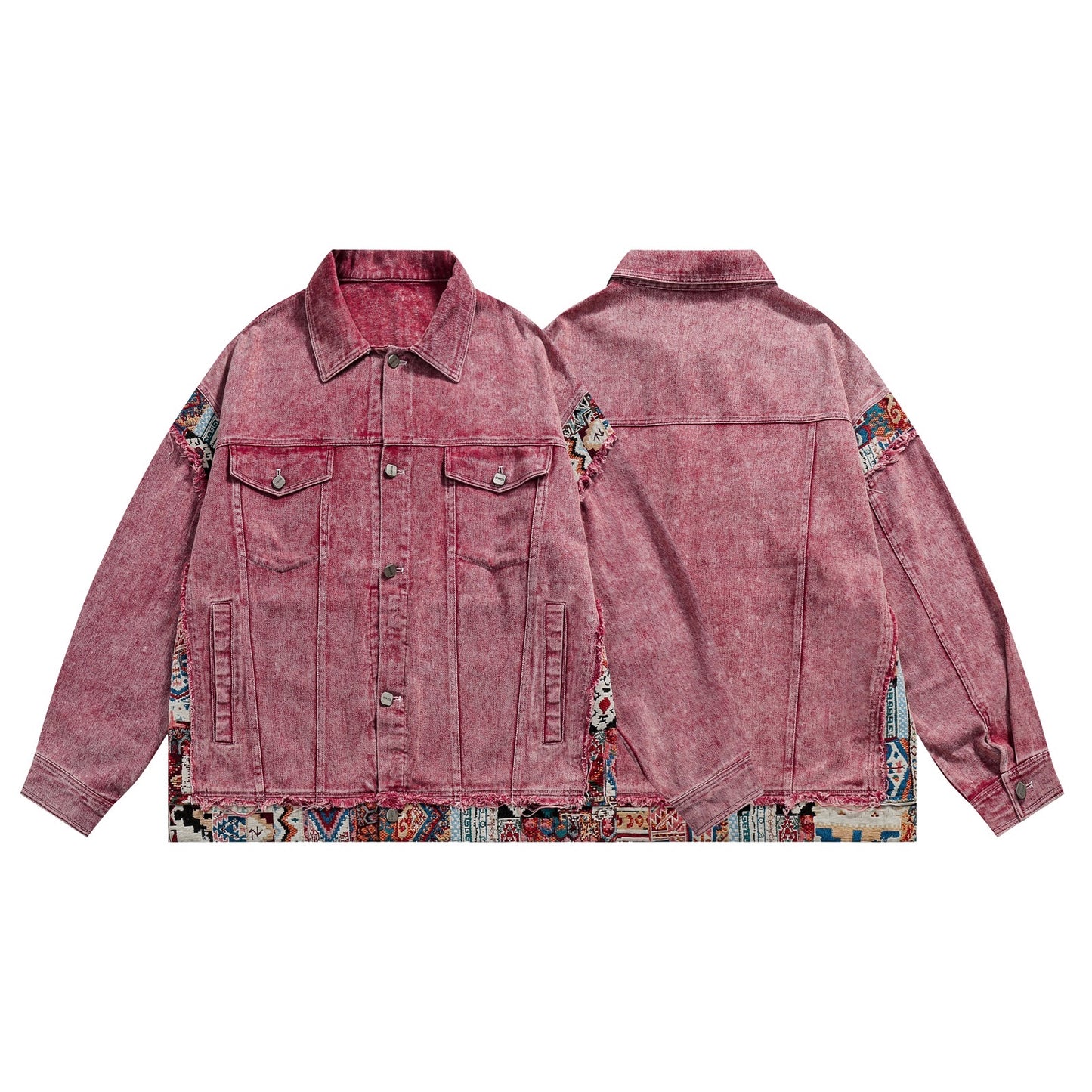 Crimson Tribal Denim Jacket - h0neybear