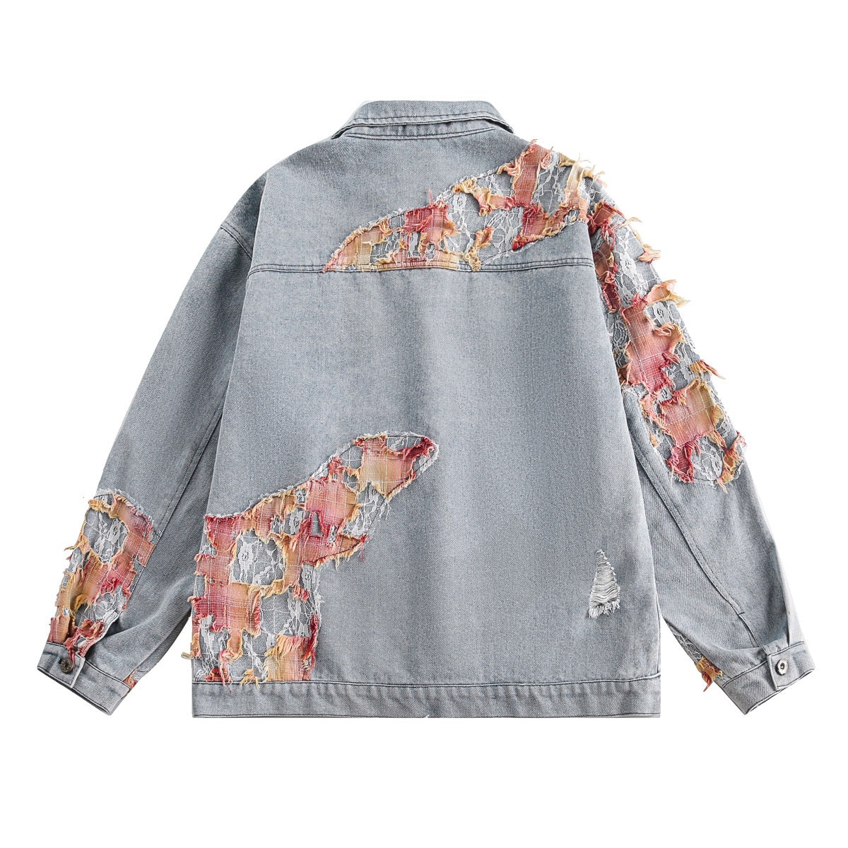 Lace Patchwork Denim Jacket - h0neybear